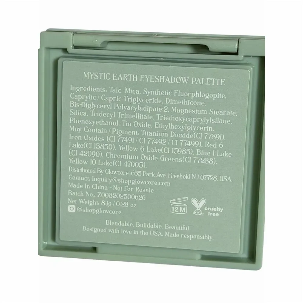 Glowcore Mystic Earth Eyeshadow Palette 9 Colors
